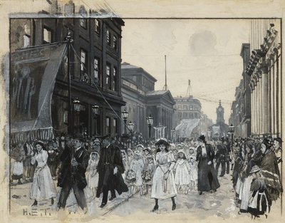 Processione del Lunedì di Pentecoste, Mosley Street da Henry Edward Tidmarsh