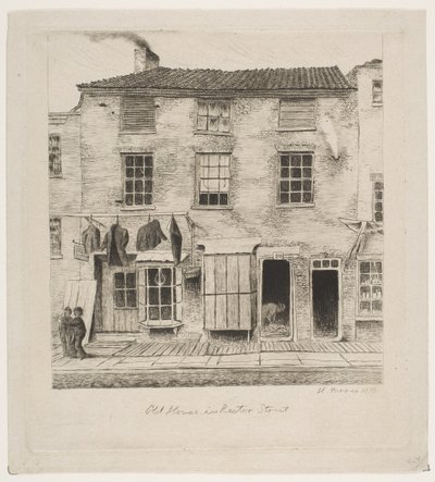 Vecchia casa in Rector Street da Scene della vecchia New York da Henry Farrer