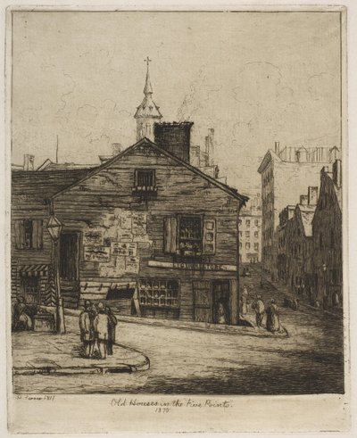 Vecchie case nei Five Points, da Scene della vecchia New York da Henry Farrer