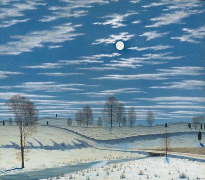 Scena invernale al chiaro di luna, 1869 da Henry Farrer