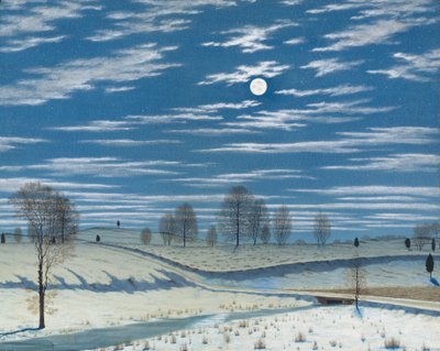 Scena invernale al chiaro di luna, 1869 da Henry Farrer