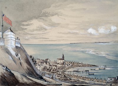 Forte e villaggio di Mackinaw, con l