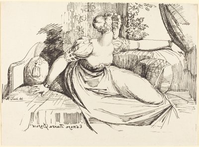 Una donna seduta vicino alla finestra da Johann Heinrich Füssli