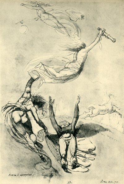Eroe morto con dee da Johann Heinrich Füssli