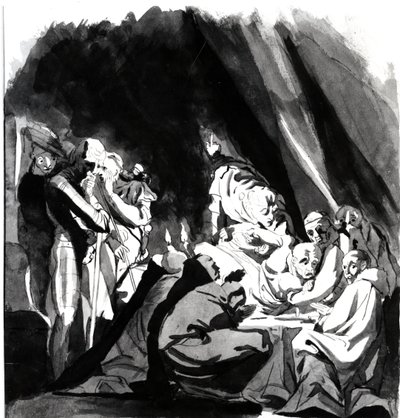 Morte del cardinale Beaufort, illustrazione da Enrico VI di Shakespeare, 1772 da Johann Heinrich Füssli
