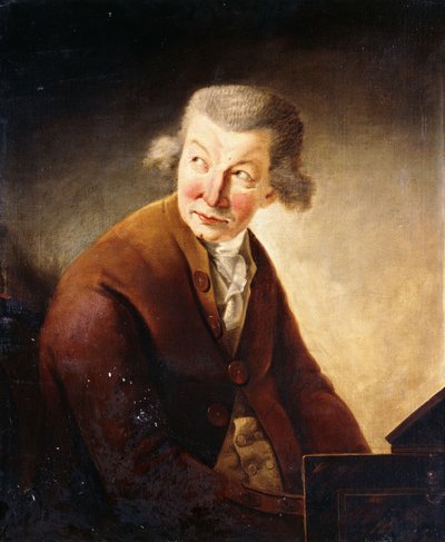 Ritratto di un gentiluomo, identificato come Franz Joseph Haydn, a mezzo busto, al pianoforte da Johann Heinrich Füssli
