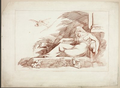 Donna dormiente con un Cupido da Johann Heinrich Füssli
