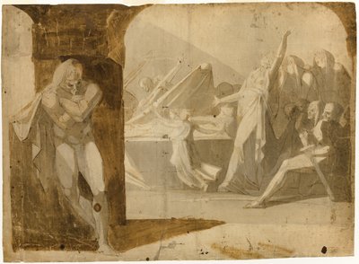 Il Duca di Gloucester in agguato per Lady Anne al corteo funebre di suo suocero, Re Enrico VI (recto); Nudo maschile in piedi, inclinato in avanti (verso) da Johann Heinrich Füssli