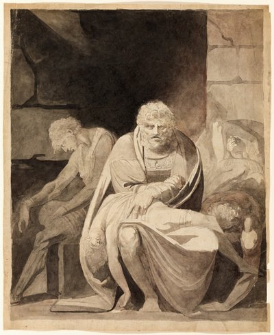 Ugolino e i suoi figli muoiono di fame nella torre da Henry Fuseli