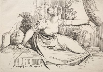 Donna su un divano da Johann Heinrich Füssli