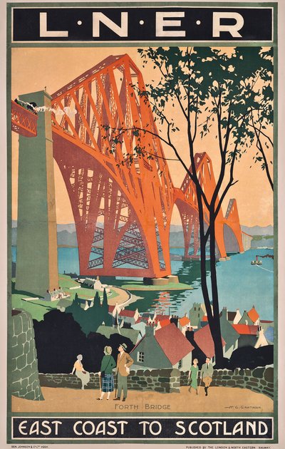 Poster della London and North Eastern Railway che pubblicizza viaggi sulla costa orientale verso la Scozia da Henry George Gawthorn
