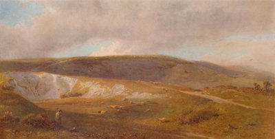 Una cava di gesso sulle colline, vicino a Eastbourne, 1871, 1935 da Henry George Hine