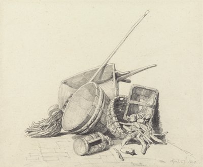 Natura Morta con Carriola e Cestini, 27 Aprile 1840 da Henry Harris Lines