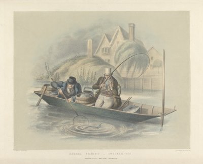 Pesca del barbo, Twickenham, da una serie di sei immagini di pesca da Henry Heath