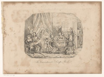Interno con persone che guardano fogli da The Caricaturist