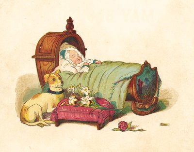 La principessa Vittoria addormentata nella sua culla da Henry Hetherington Emmerson
