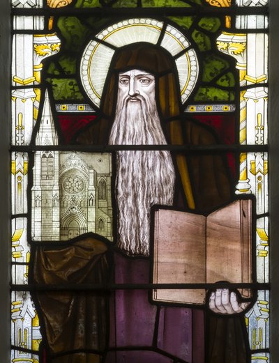 Cambridge, Trinity College, Heaton Butler & Bayne, Henry Holiday, Hieronymus, 1870, adattato da Carl Almquist da Henry Holiday