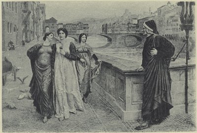 Dante e Beatrice (fotoincisione) da Henry Holiday