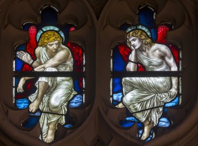 Westminster, St Margaret, James Powell & Sons, Henry Holiday, Angeli del Tracery, 1883 da Henry Holiday