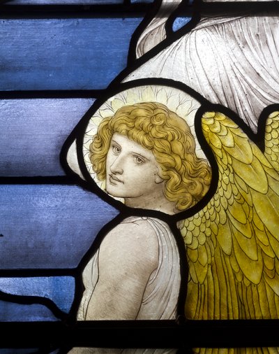 Wolsingham, San Maria e San Stefano, James Powell & Sons, Henry Holiday, La scala di Giacobbe, Angelo (dettaglio), 1881 da Henry Holiday