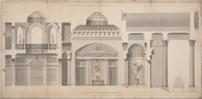 Carlton House, Pall Mall, Londra: Sezione del Portico, Sala e Tribuna da Henry Holland