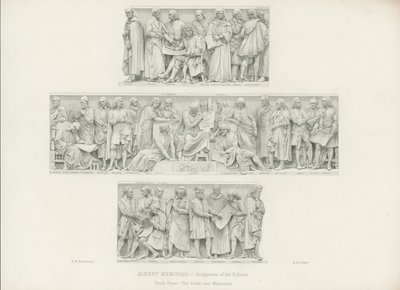 Sculture sul podio del Memoriale di Albert da Henry Hugh Armstead