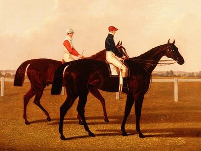 I cavalli da corsa "Charles XII" e "Euclid" con fantini in sella da Henry Hugh Armstead