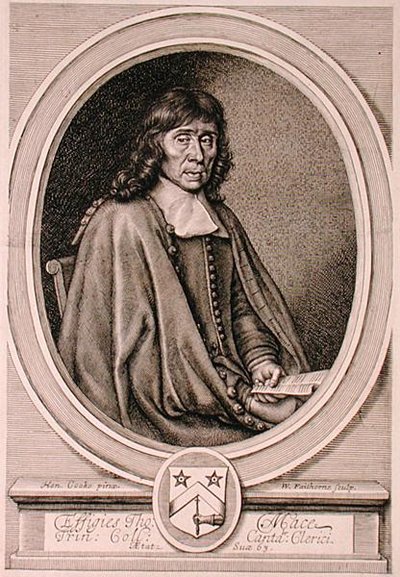 Ritratto di Thomas Mace (1612-1706) inciso da William Faithorne (1656-c.1701) (incisione) da Henry I (after) Cooke