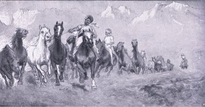 Coolies indiani che portano rimonti a Stellens bosch, da Dopo Pretoria: La guerra di guerriglia pubblicata da Harmsworth Bros Limited, 1901 da Henry Inglis Jodrel Sheldon Williams
