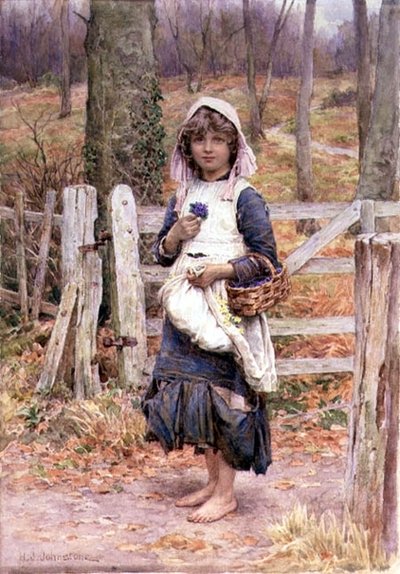 Ragazza con un fiore da Henry James Johnstone