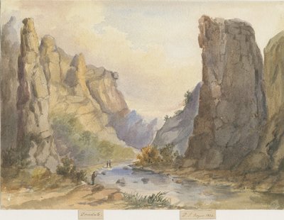 Dovedale - paesaggio: dipinto ad acquerello da Henry James Noyes