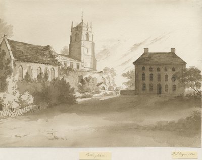 Chiesa di Pattingham e Casa del Vicario, 1844 da Henry James Noyes