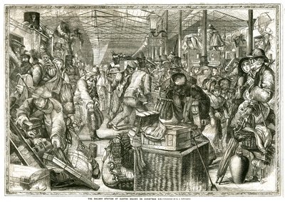 La stazione ferroviaria di Euston Square, Londra, alla vigilia di Natale da Henry James Townsend