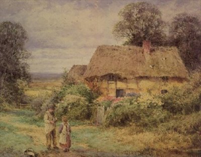 Cottage con Tetto di Paglia in Estate da Henry John Sylvester Stannard