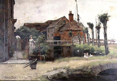 Una domestica presso uno stagno di villaggio da Henry John Yeend King