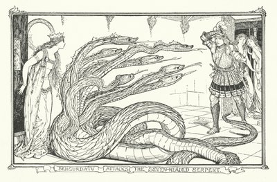 Bensurdatu attacca il serpente a sette teste da Henry Justice Ford