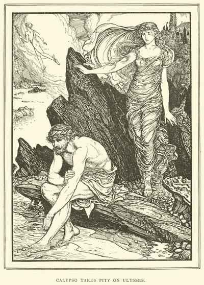 Calipso ha pietà di Ulisse da Henry Justice Ford