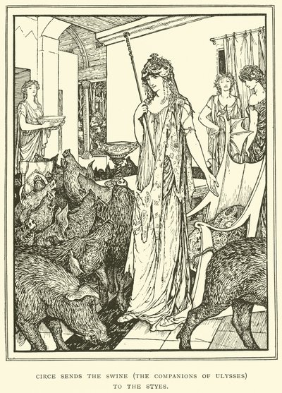 Circe manda i maiali (i compagni di Ulisse) ai recinti da Henry Justice Ford