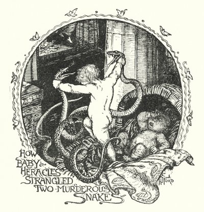 Come il bambino Eracle strangolò due serpenti assassini da Henry Justice Ford