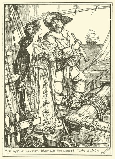 "Se la cattura è sicura, fai saltare in aria la nave" disse (incisione) da Henry Justice Ford