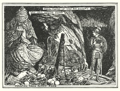 Illustrazione per Il cammino del pellegrino di John Bunyan (litografia) da Henry Justice Ford