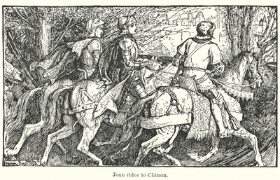 Giovanna cavalca a Chinon (litho) da Henry Justice Ford