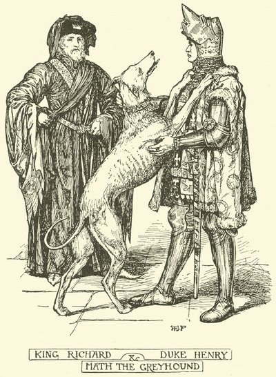 Re Riccardo e Duca Enrico accarezzano il levriero da Henry Justice Ford