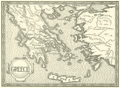 Mappa della Grecia da Henry Justice Ford