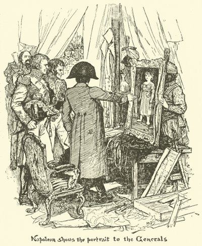 Napoleone mostra il ritratto ai generali da Henry Justice Ford