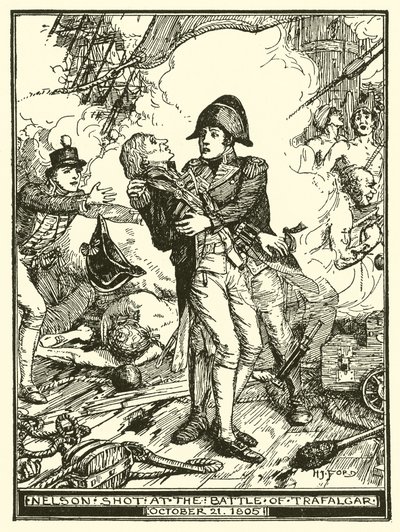 Nelson Colpito alla Battaglia di Trafalgar, 21 Ottobre 1805 da Henry Justice Ford