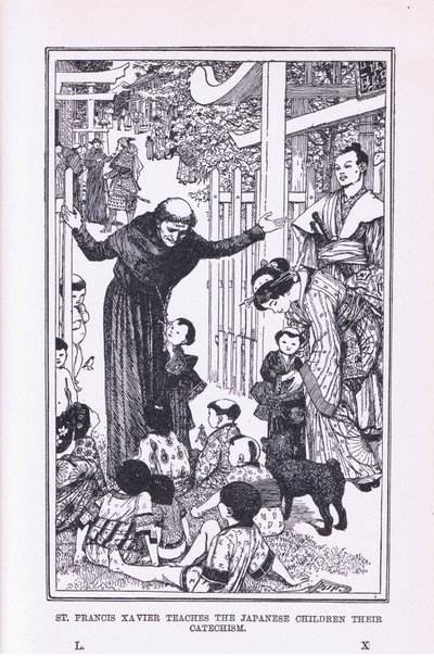 San Francesco Saverio insegna ai bambini giapponesi il catechismo, 1912 da Henry Justice Ford