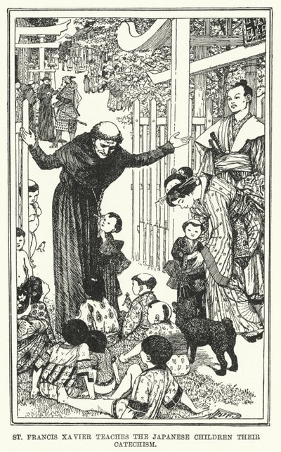 San Francesco Saverio insegna il catechismo ai bambini giapponesi da Henry Justice Ford