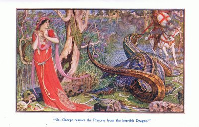 San Giorgio salva la principessa dal terribile drago, 1912 da Henry Justice Ford