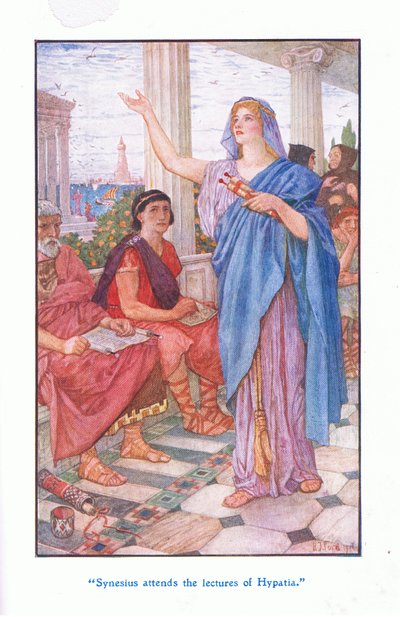 Sinesio assiste alle lezioni di Ipazia, 1912 da Henry Justice Ford